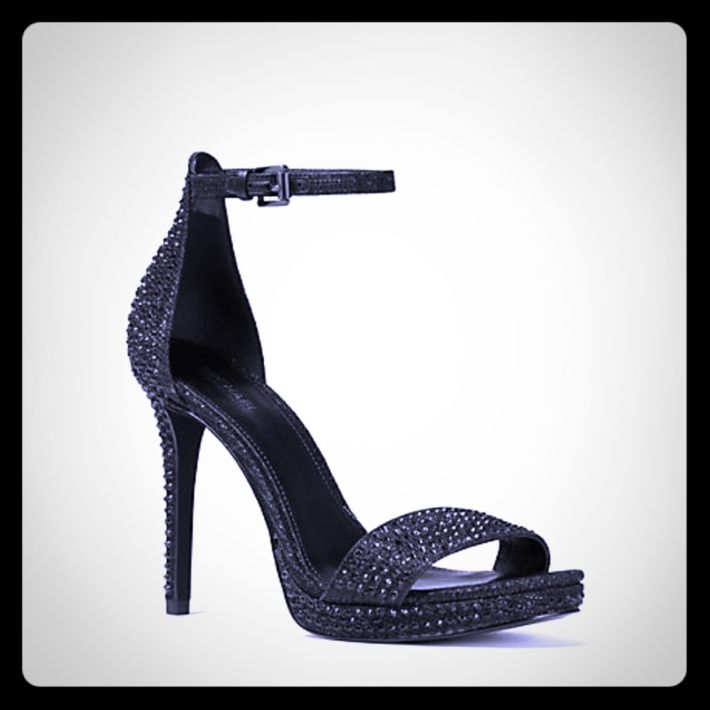 Michael Kors Hutton Embellished Chain Mesh Sandal
